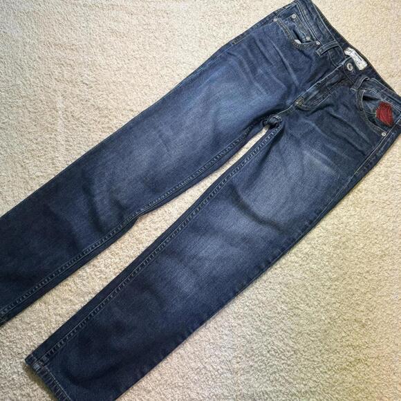 Free People Four Seasons Red Rose Embroidered Jeans size 25 NWOT - Picture 5 of 9